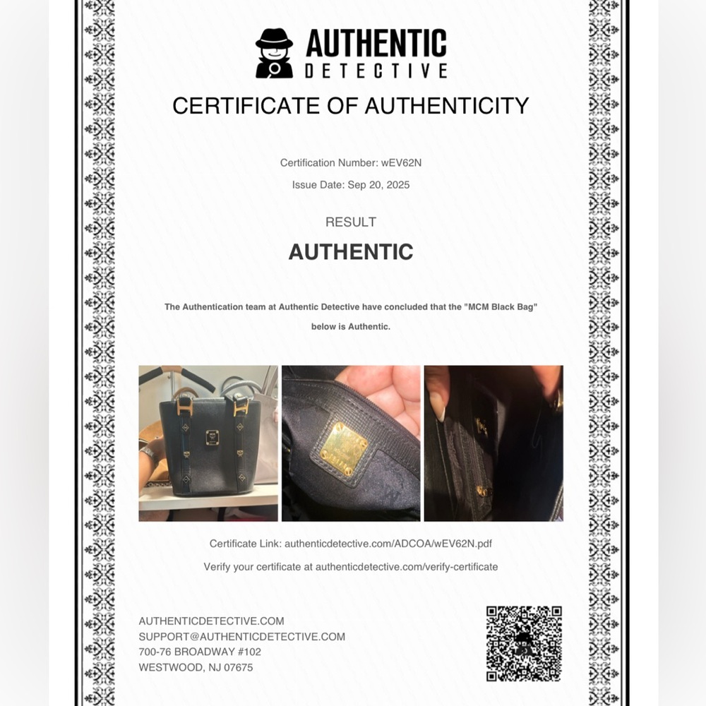 MCM Mini Saffiano leather Black Tote with Gold Accents (COA) included - Picture 9 of 9